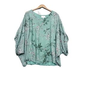 Belle France Top Sz XL Silk Blend Layered Sheer Floral Fairy Lagenlook Italy